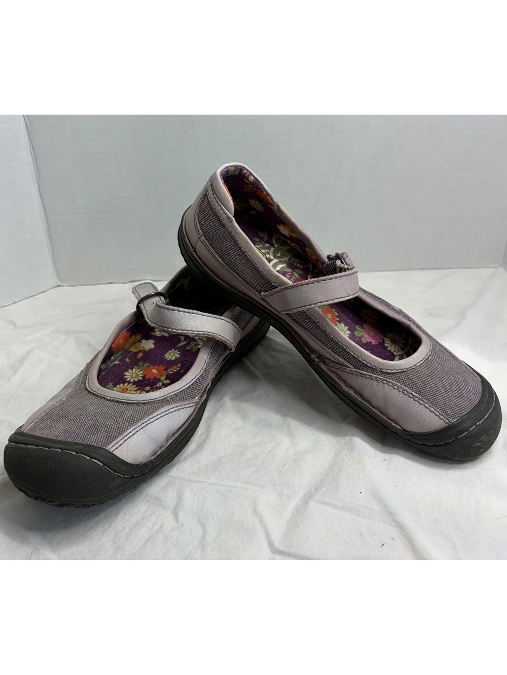 KEEN Women’s Mary Jane Shoes Size 8.5 Purple Gray Floral Casual Walking